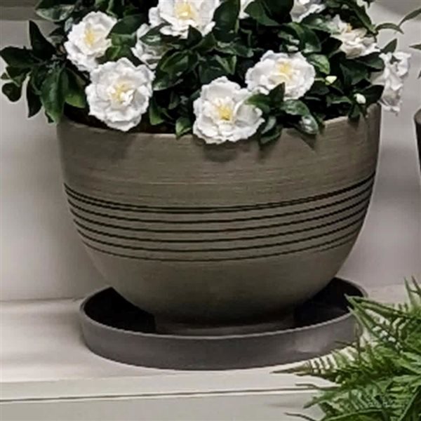 Naturae Decor Small Plastic Planter Saucer 10 x 1-in - Grey - 2/Pk