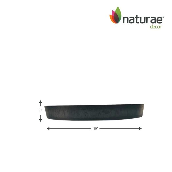 Naturae Decor Small Plastic Planter Saucer 10 x 1-in - Black - 2/Pk