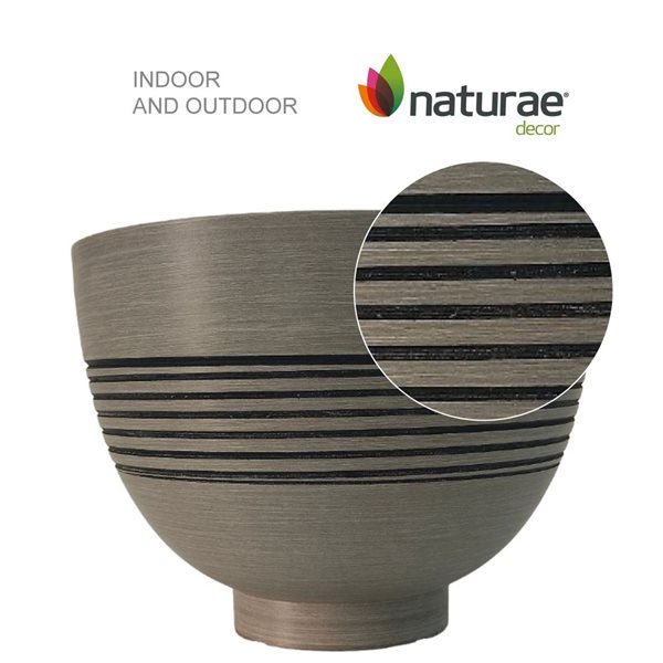 Naturae Decor Small Plastic Planter 11 x 8-in - Brown Stone Finish - 2/Pk