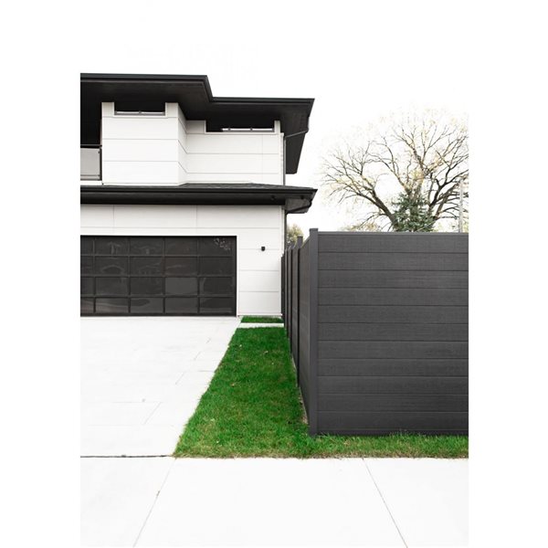 Slipfence Set of 2 6-ft Charcoal Horizontal Composite Fence Panels