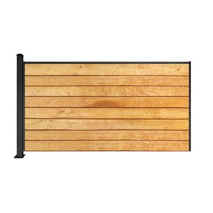 Slipfence 4-ft Horizontal Wood Panel Kit with High Surface Mount Post