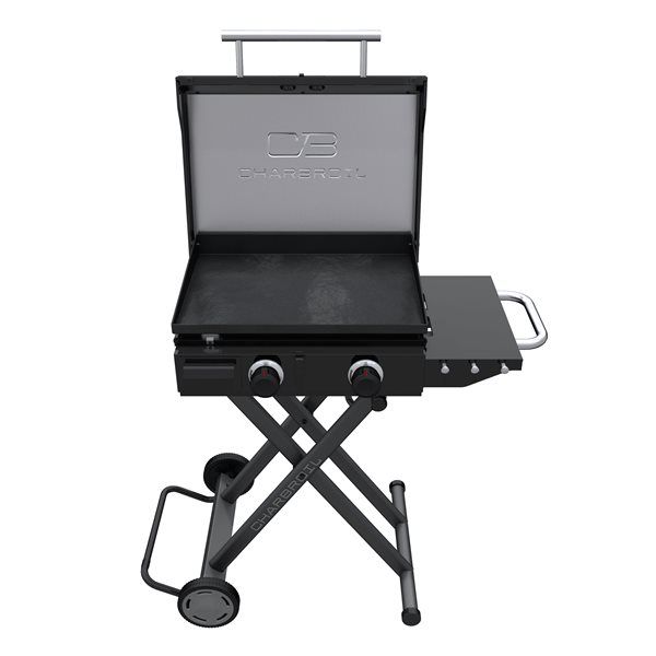 Charbroil 22-in Performance Series Folding Cart 2-Burner Portable Propane Gas Griddle - Black