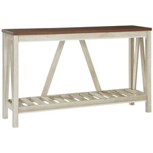 HOMCOM 52-in W Dark Brown Oak Composite 2-Tier Entryway Console Table