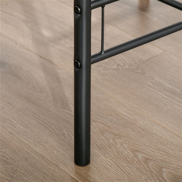 HOMCOM Dining Table and Chairs Set for 2 w/ Shelf - Natural Wood Finish