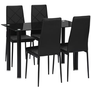Ensemble de salle à manger moderne HOMCOM 5 mcx, noir