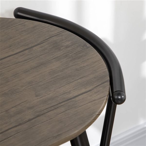 HOMCOM Oval Dining Table w/ Shelf and Chairs Set for 2 - Brown