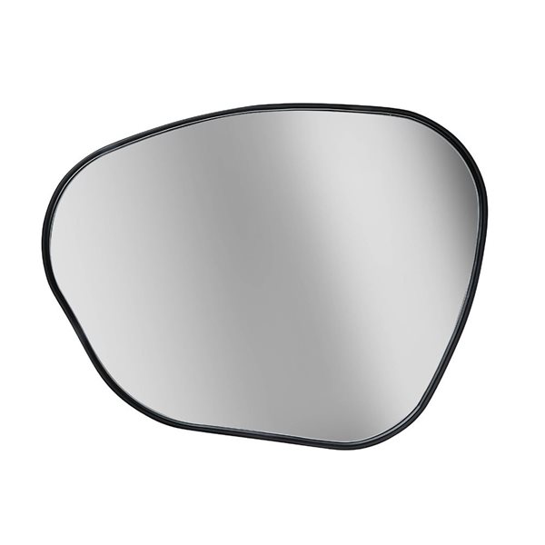 iH casadécor 28 L x 35-in W Irregular Black Wooden Framed Wall Mirror