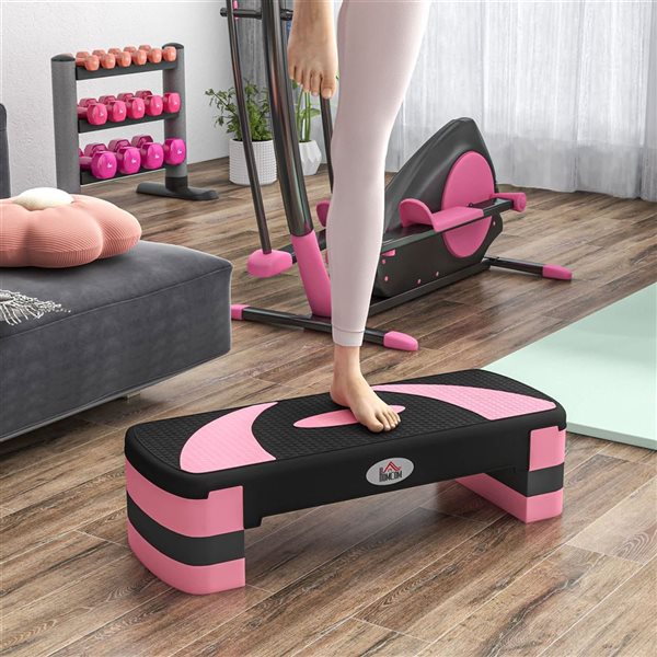 Soozier 4-6-8-in Pink Adjustable Aerobic Stepper