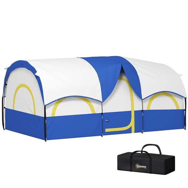 Outsunny Blue 4-6 Person Camping Tent with Sewn in Groundsheet