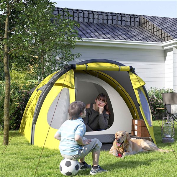 Outsunny 3-4 Person Camping Tent with Porch