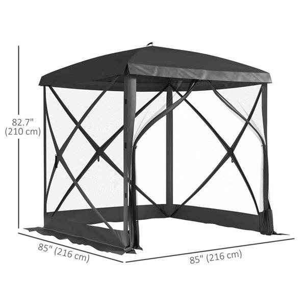 Outsunny Pop-Up Screen House - Black