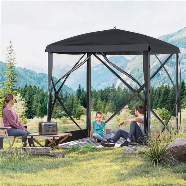 Outsunny Pop-Up Screen House - Black