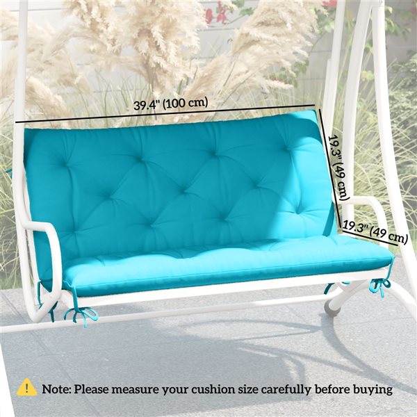 Outsunny Garden Bench Cushion w/ Backrest - Blue