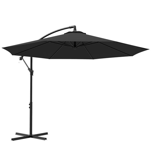 Outsunny 9.7-ft Offset Patio Umbrella - Black