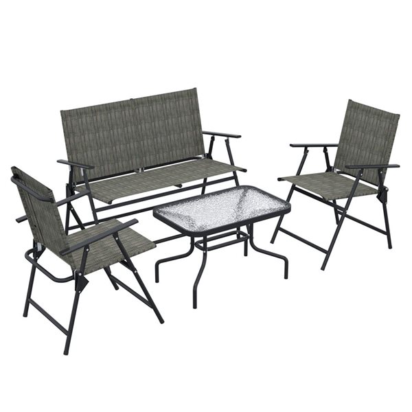 Patio Set Rona Outsunny 4 Pcs Patio Set - Mixed Brown 84G-273V00BN | RONA