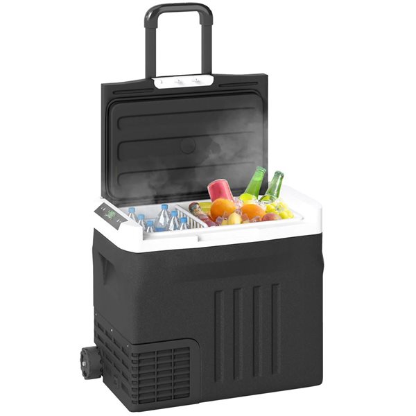Outsunny 12 V 40-L Portable Camping Freezer/Refrigerator - Black