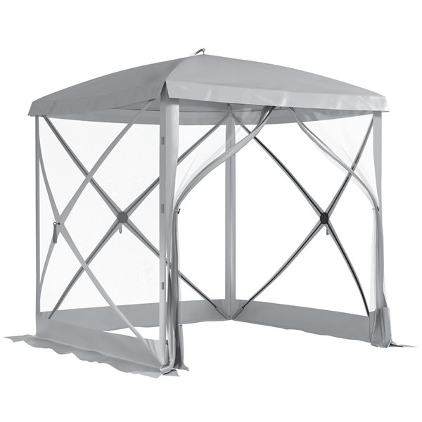 Outsunny Pop-up Screen House Gazebo - Light Grey