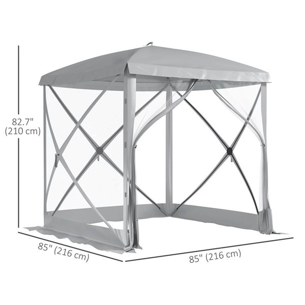 Outsunny Pop-up Screen House Gazebo - Light Grey