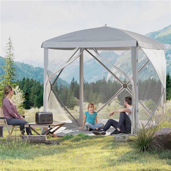 Outsunny Pop-up Screen House Gazebo - Light Grey
