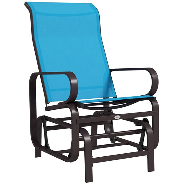 Outsunny Outdoor Glider Rocking Chair - Blue