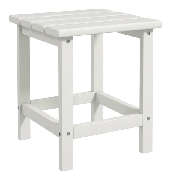 Outsunny Adirondack Patio Side Table HDPE - White
