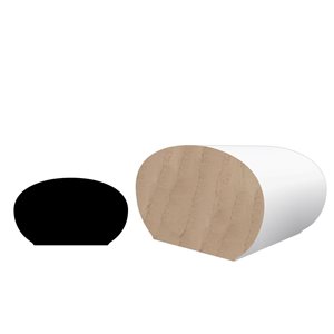 Main courante en pin jointé par doigt apprêté RMM 240 de RESO 1 1/4 x 2 1/4 x 96 po, 5 pièces, 40 pi au total