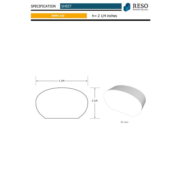 RESO RMM 240 Primed Finger-Joined Pine Hand Rail 1 1/4 x 2 1/4 x 96-in Long - 5-pcs 40-ft Total