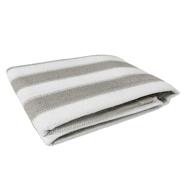 Naturae Decor Striped Privacy Balcony Screen 3 x 16-ft - Off-White