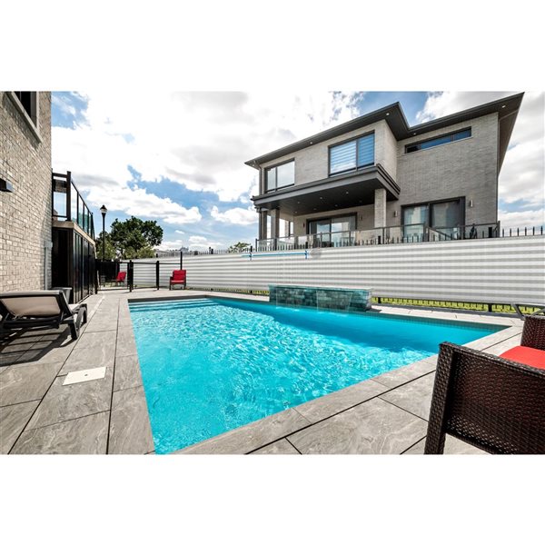 Naturae Decor Striped Privacy Balcony Screen 3 x 16-ft - Off-White