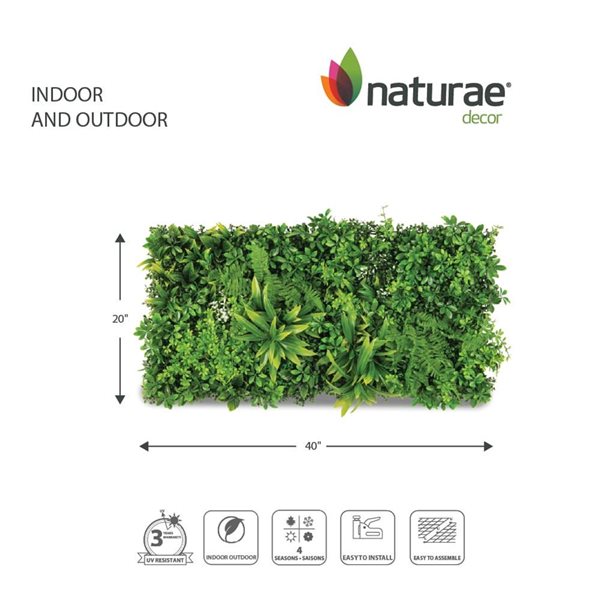 Naturae Decor Pacific Garden 20 x 40-in Green Wall Panel