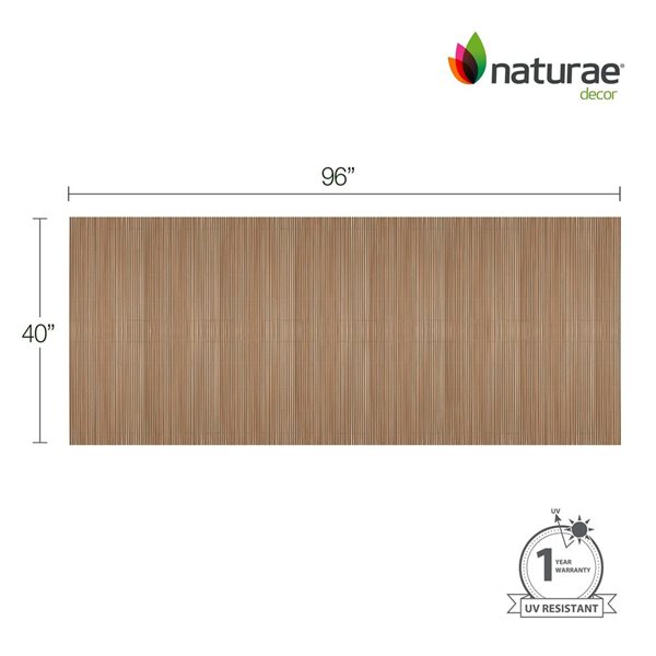 Naturae Decor Artificial Bamboo Privacy Screen 40 x 96-in - Oak Finish
