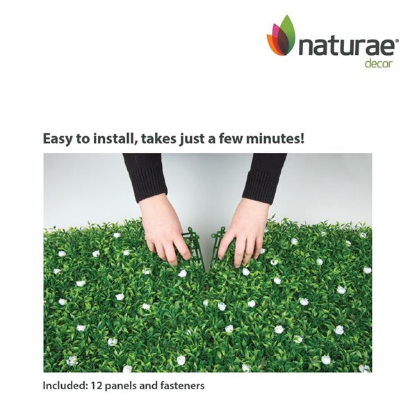 Naturae Decor White Rose 20 x 20-in Foliage Panel - 12/Pk