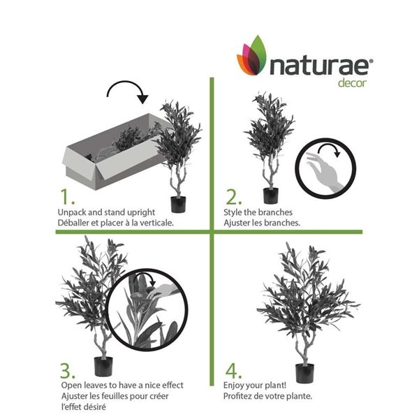 Naturae Decor 33-in H Artificial Indoor/Outdoor Olive Tree
