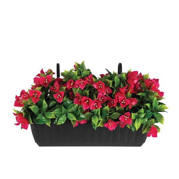 Naturae Decor 13-in H Artificial Indoor/Outdoor Cascading Red Bougainvillea in Rail Planter