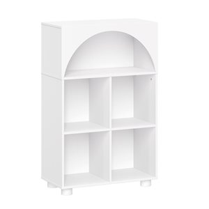 RiverRidge Home Curve Appeal White MDF 23 W x 36-in H 6-Shelf Arched Kids Bookshelf w/ 4 Cubbies