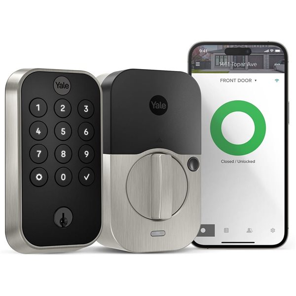 Yale 410 Assure Lock 2 Nickel WiFi Electronic Single-Cylinder Deadbolt Keypad w/ Key