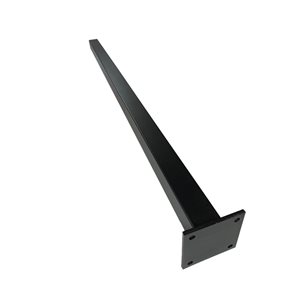 Slipfence 4-feet 3 x 3-in Powder-Coated Aluminum Fence Post - Black