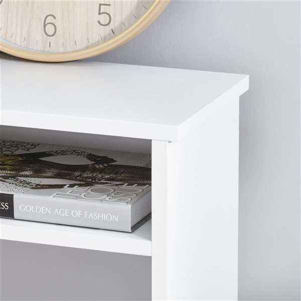 HOMCOM Computer Desk with Storage, Study Table with Bookshelves - White