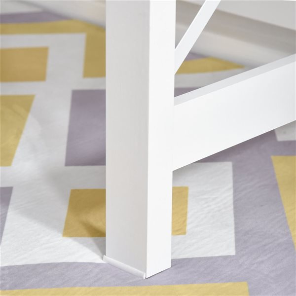 HOMCOM Computer Desk with Storage, Study Table with Bookshelves - White