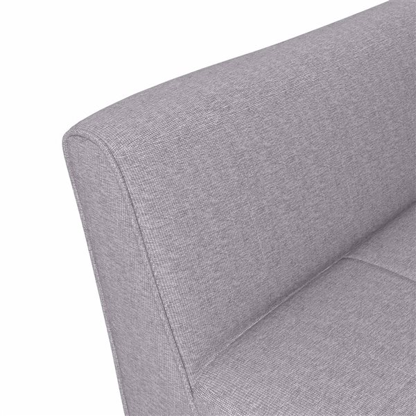 HOMCOM Modern Accent Armchair with Tufted Linen Pattern and Rubber Wood Legs - Grey