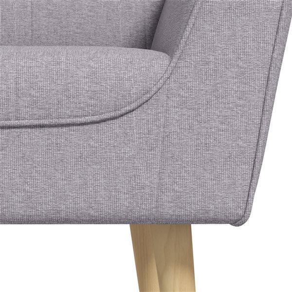 HOMCOM Modern Accent Armchair with Tufted Linen Pattern and Rubber Wood Legs - Grey