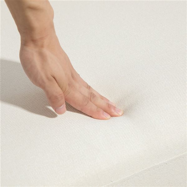 HOMCOM Cushioned Linen Sectional Sofa with Lounge Chair - Cream White