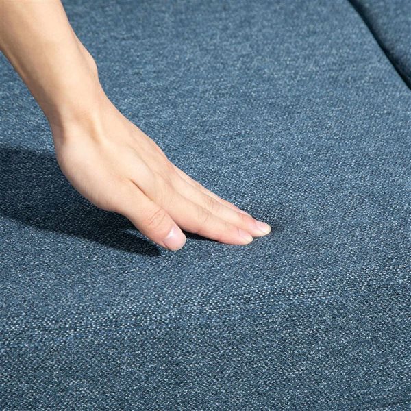 HOMCOM Loveseat w/ Curved Armrests and Chenille Padded Seat - Dark Blue