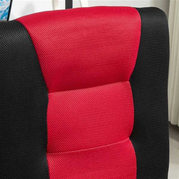HOMCOM Folding Floor Adjustable Swivel Gaming Chair for Reading - Red