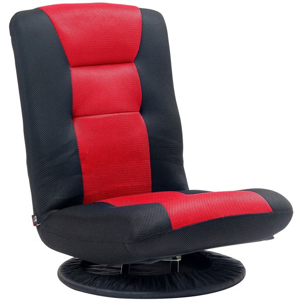 HOMCOM Folding Floor Adjustable Swivel Gaming Chair for Reading - Red