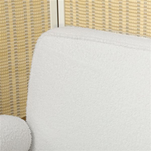 HOMCOM 2-Seater Sofa Couch with Boucle Polyester Fabric Upholstery - Cream