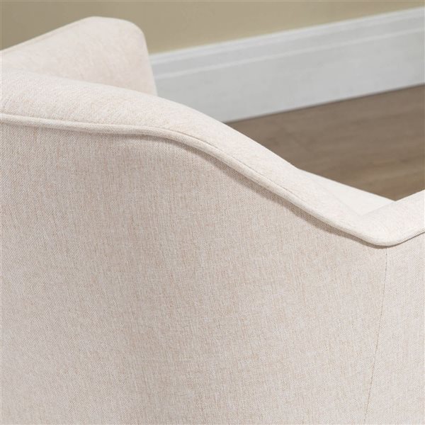 HOMCOM Linen Fabric Accent Armchair with Gold Metal Legs - Cream White