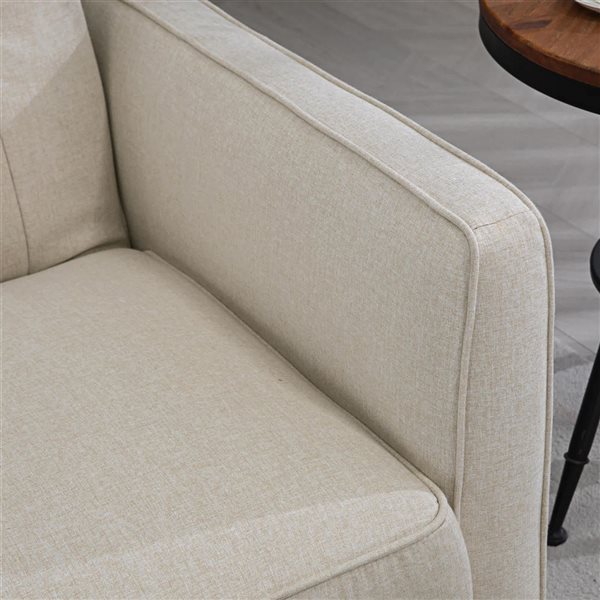 HOMCOM Modern Convertible Tufted Linen Sofa Bed, Folding Futon Bed Couch - Beige