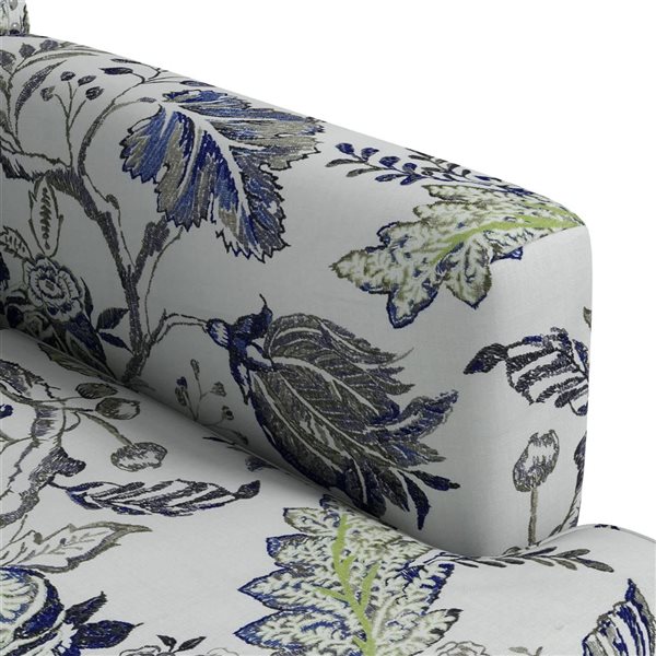 HOMCOM Modern Accent Chair with Linen Floral Pattern Nailhead Trim - Multicolour