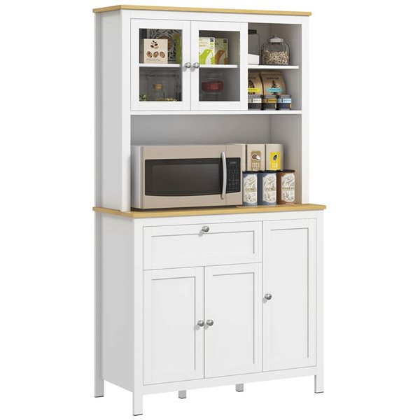 HOMCOM White Composite 16 D x 71 H x 39-in W Kitchen Pantry Storage ...